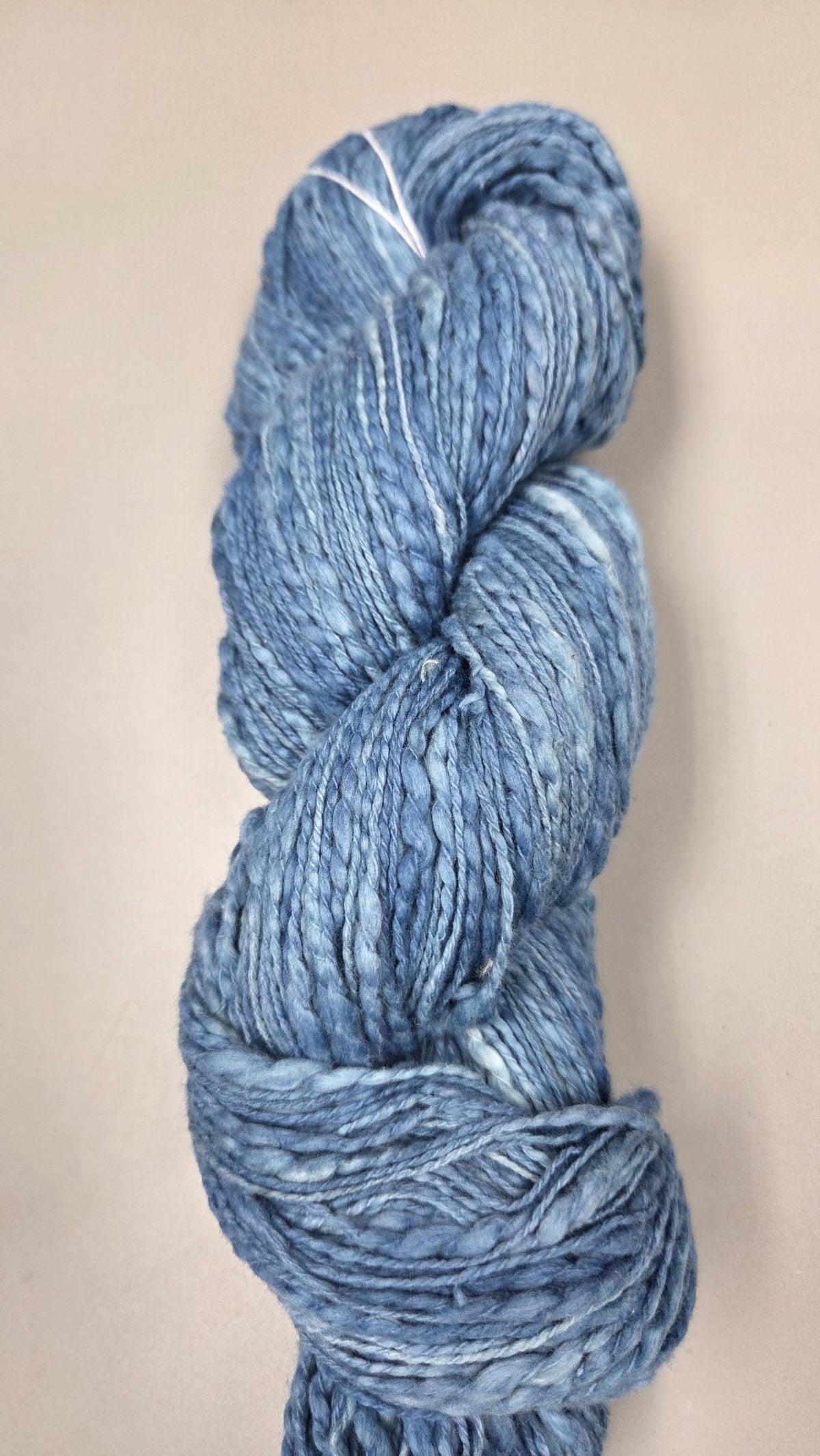 Cotton Yarn, Hand Spun, 2 Ply, Fingering Weight. Indigo Dyed. 300 Yards.