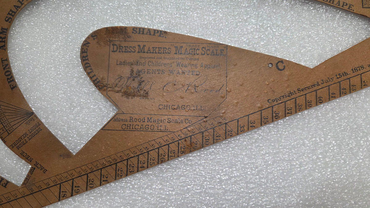 1879 Ruler for Will Rood Dressmaker Magic Scale Original No. 158510
