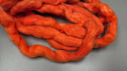 Cotton, 1/2 oz (0.5 ounce) Dyed Conventional Cotton Sliver, Small Batch Studio Dyed (Orange)