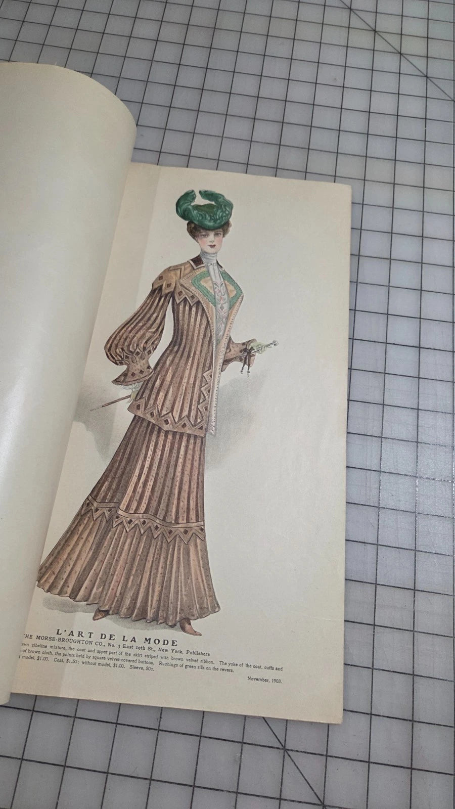 6 Original Antique Color Fashion Plates, L'Art de la Mode August 1904 Catalog
