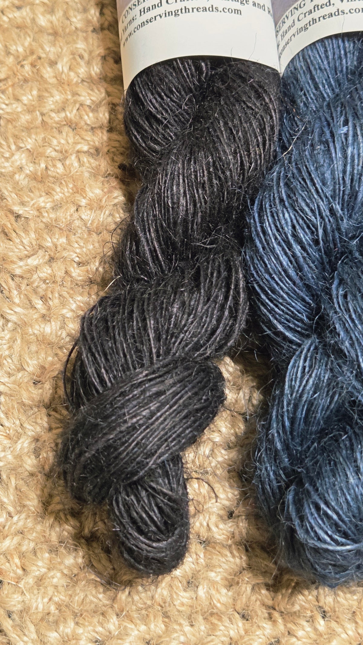 Yarn Jute. Skein. Lace Weight. Small Batch Dyed. 200 Yards. Black