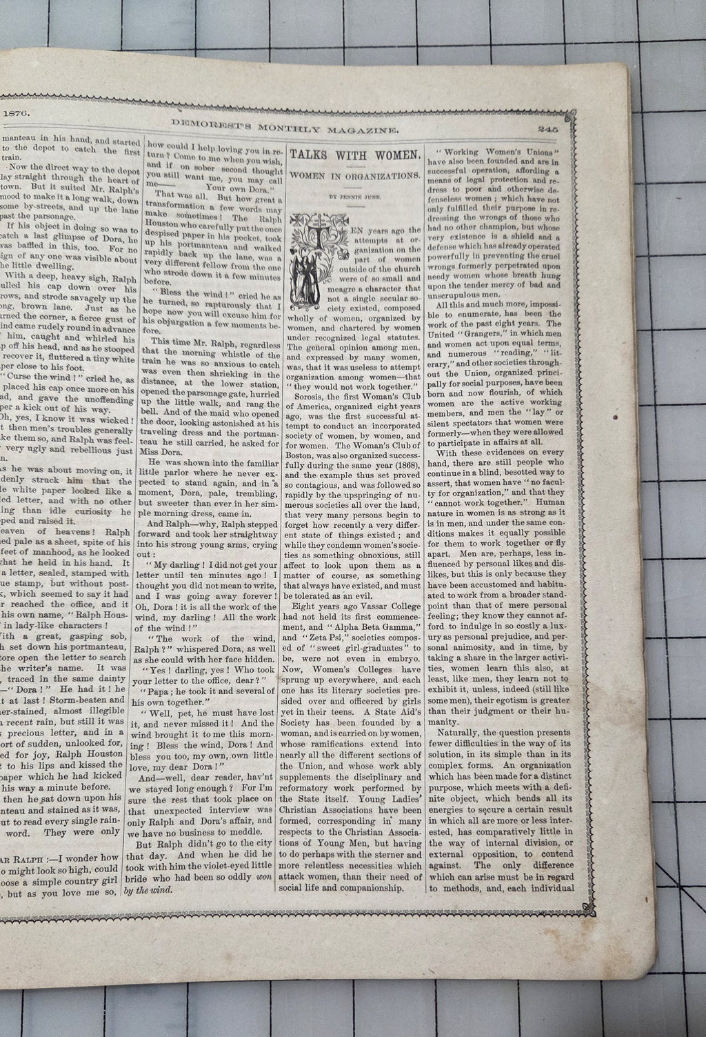 Demorest's Mirror of Fashion 1876 May Stories, Gowns, Painted Plates Original