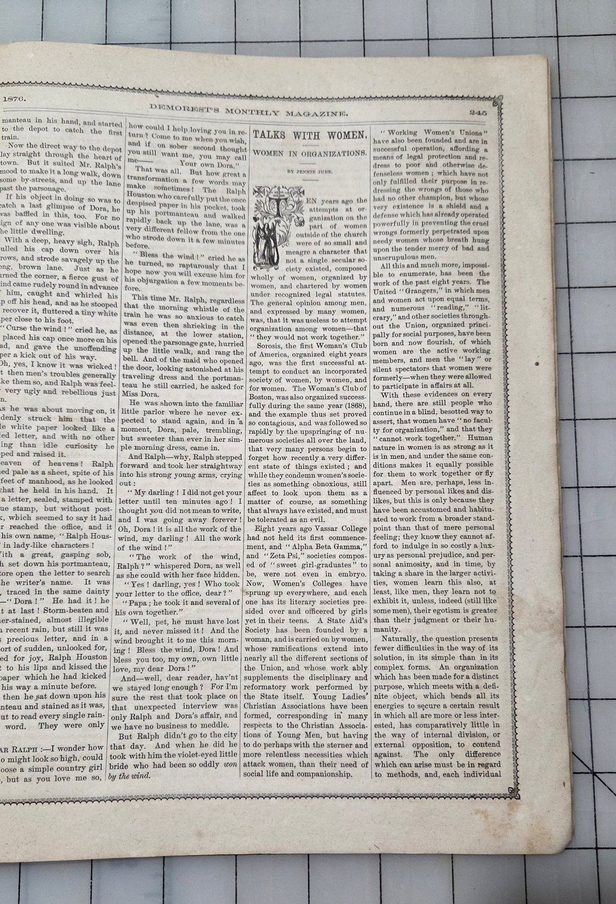 Demorest's Mirror of Fashion 1876 May Stories, Gowns, Painted Plates Original