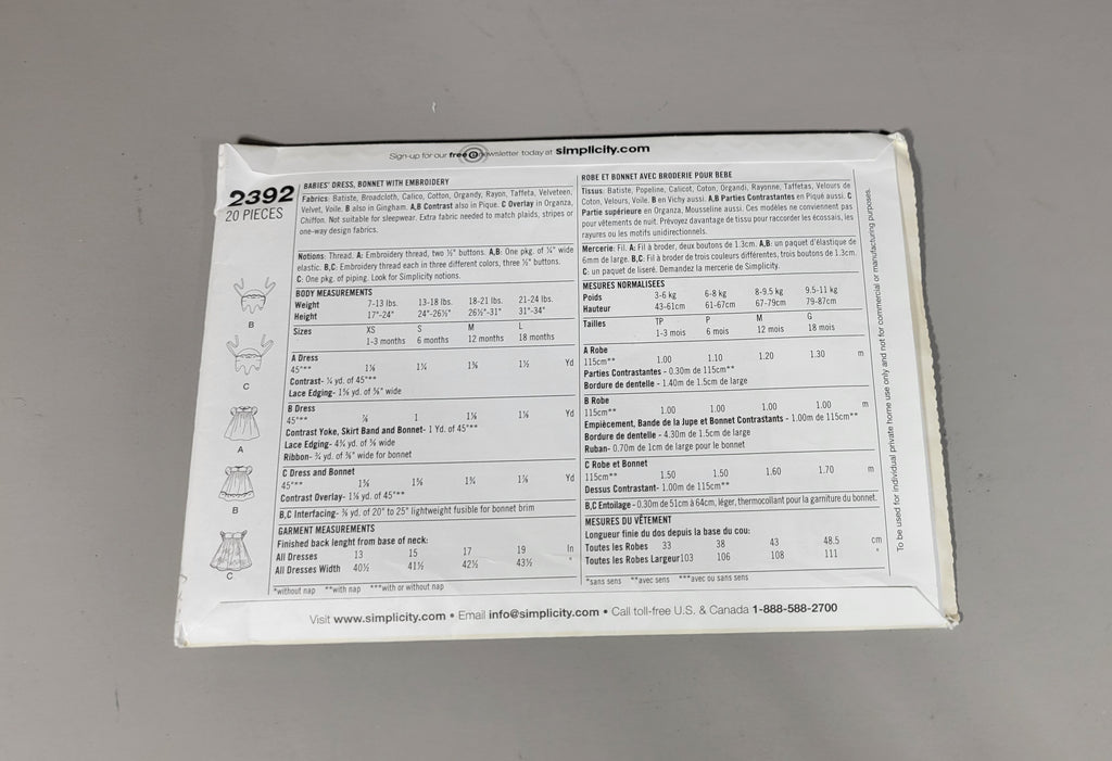 Simplicity 2392 Size A XS-L Reprint Vintage 50s pattern.