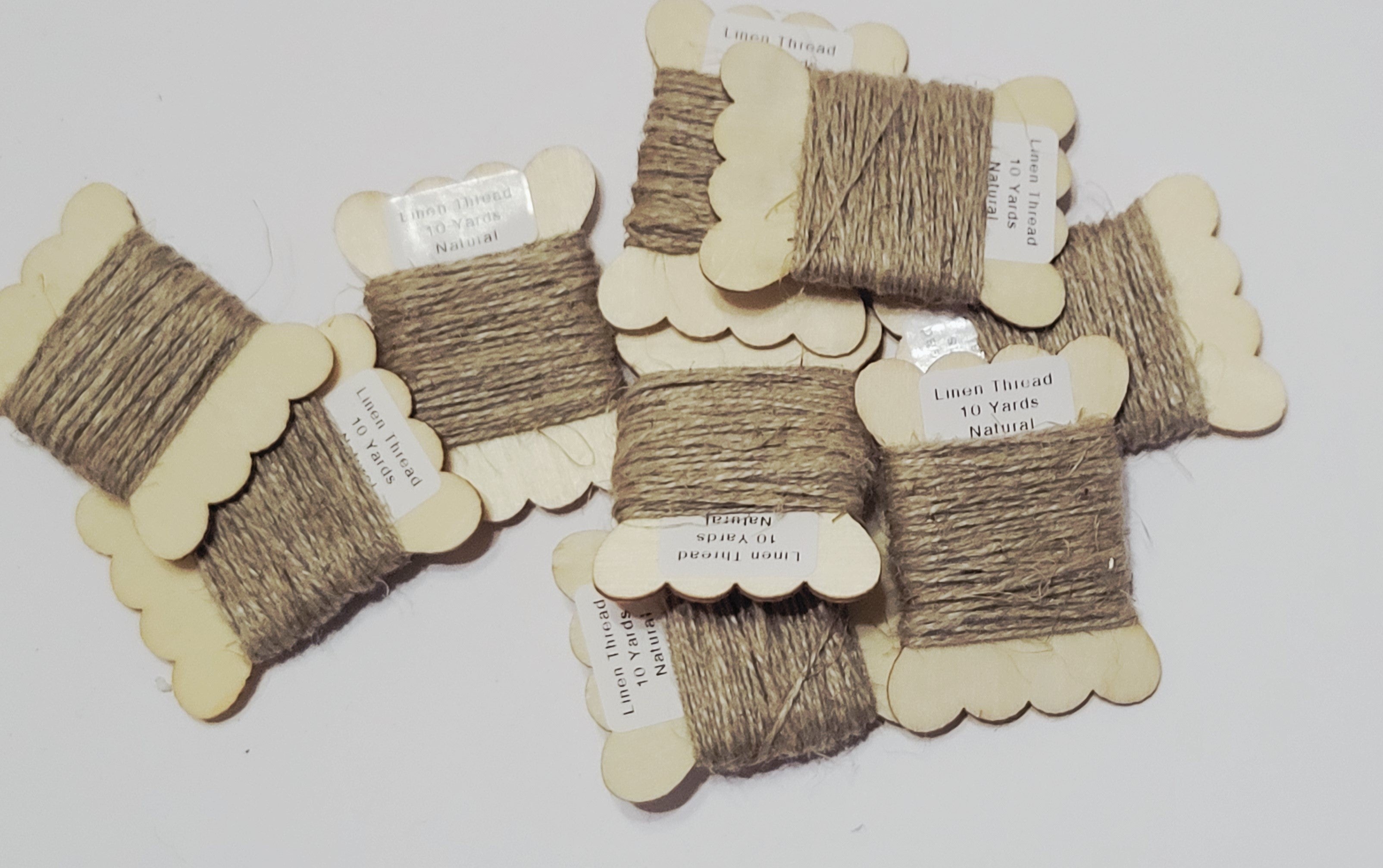 Natural Linen Thread 10 Yards Yarn Machine Spun 10/2 Beige