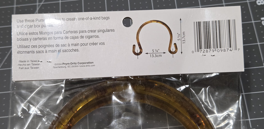Purse Handle NIB Pair Curved Bag Boutique Plastic Brown 13 cm 5 inches