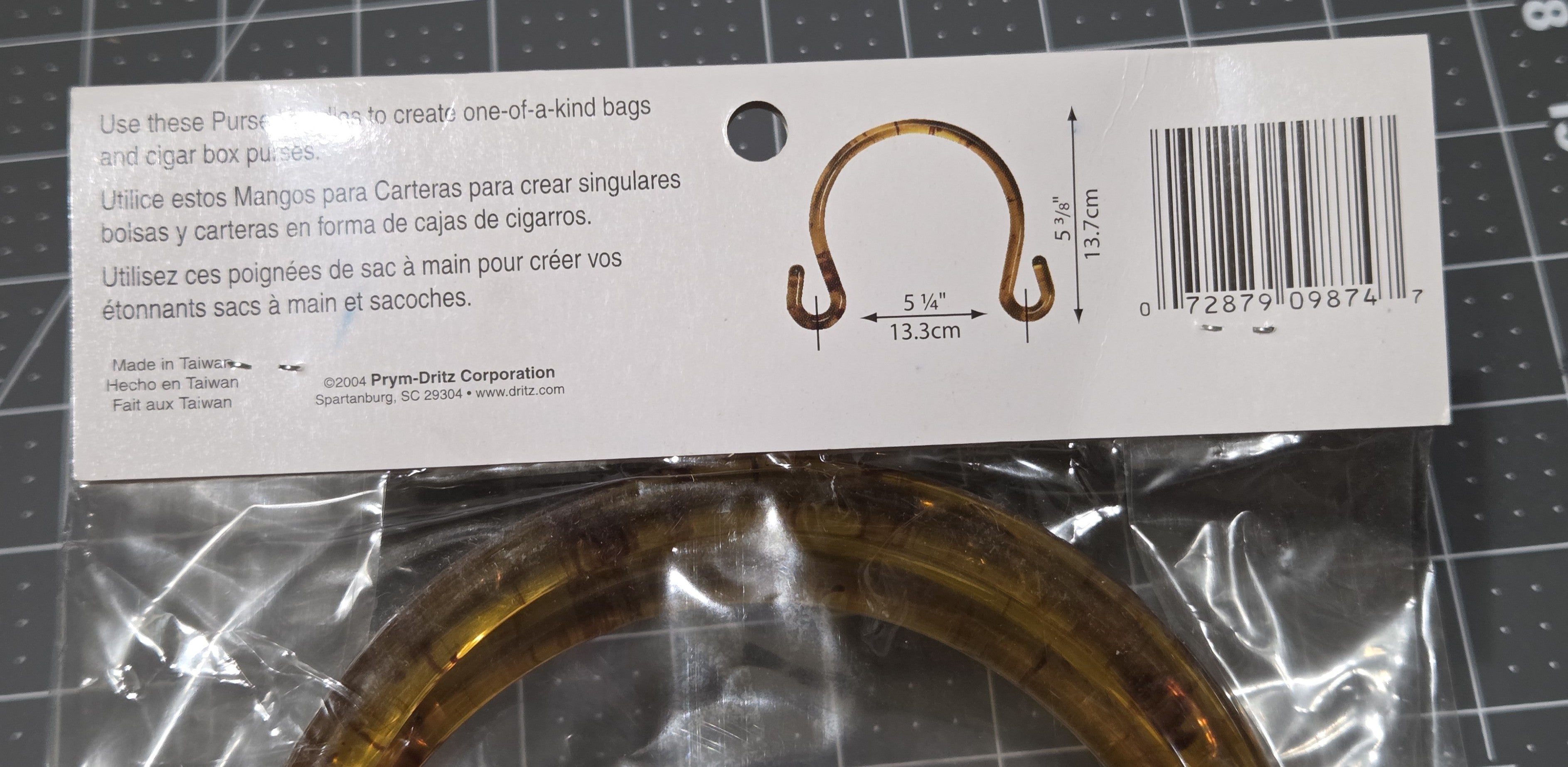 Purse Handle NIB Pair Curved Bag Boutique Plastic Brown 13 cm 5 inches