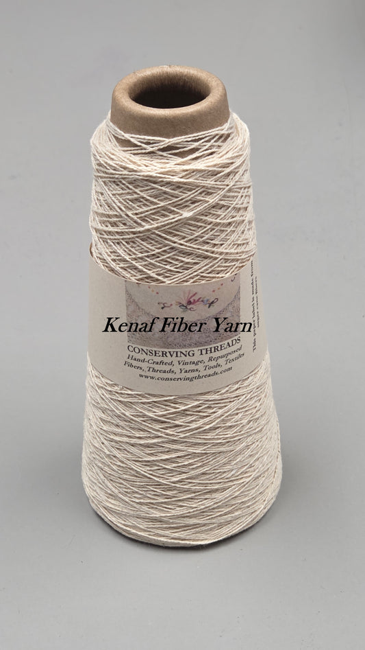 Kenaf + Cotton Yarn. 250 Yards. 40/2 - Ply. Natural.