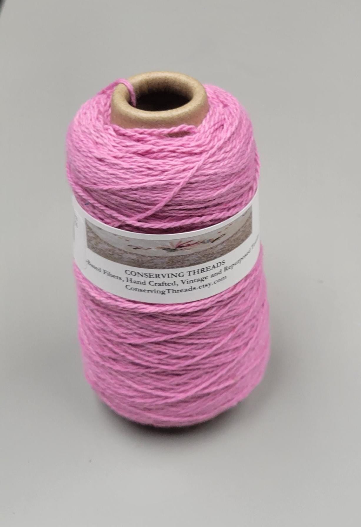 USA Cotton Yarn, Small Batch Dyed Pink. Fingering Weight. 340 Yards. Cone