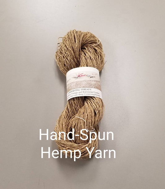 Hemp Yarn (Set of 10 Skeins) Hand Spun Skein, Natural. Great for Kitting, Crochet, Weaving, Craft, Fiber Arts, ect.