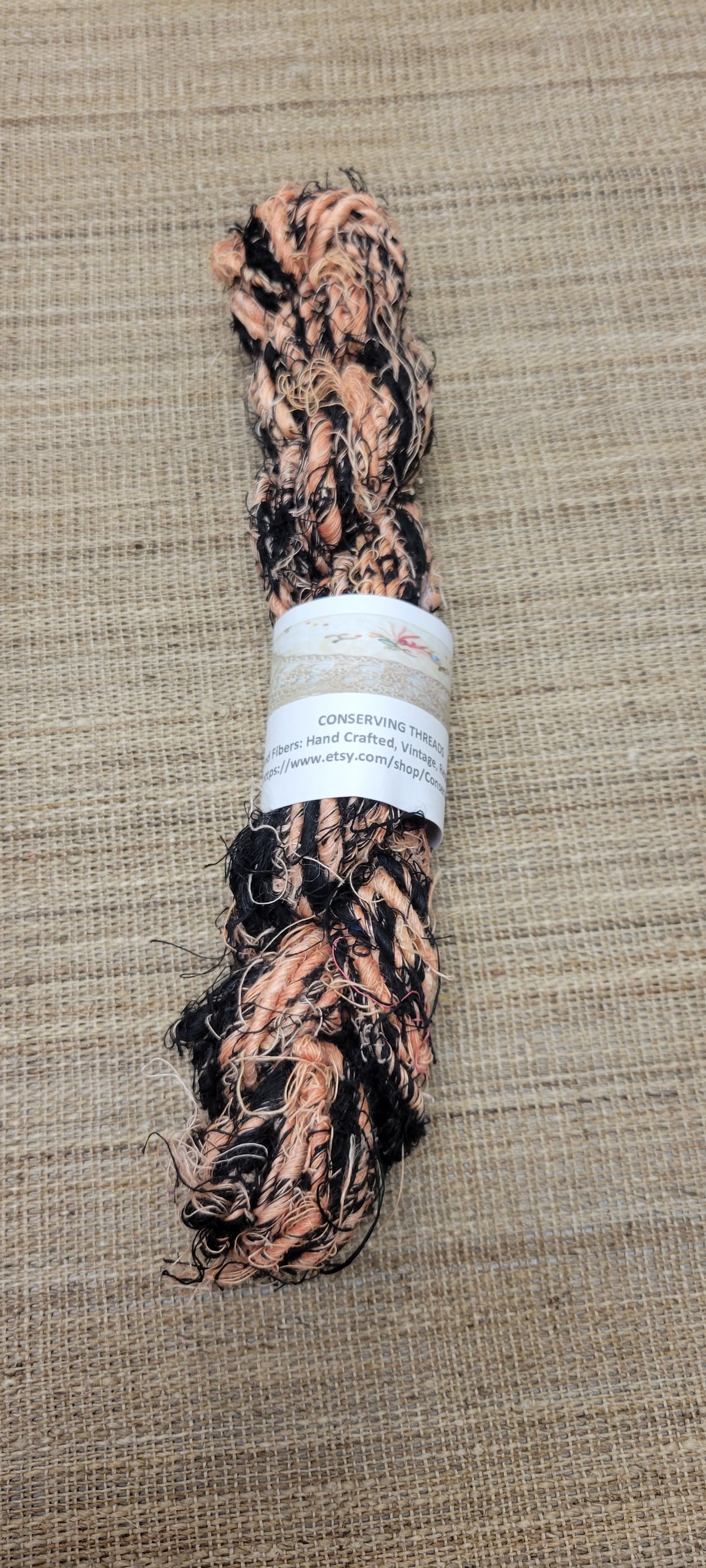 Linen Reclaimed Thread Skeins. Upcycled Hand-Spun Yarn.