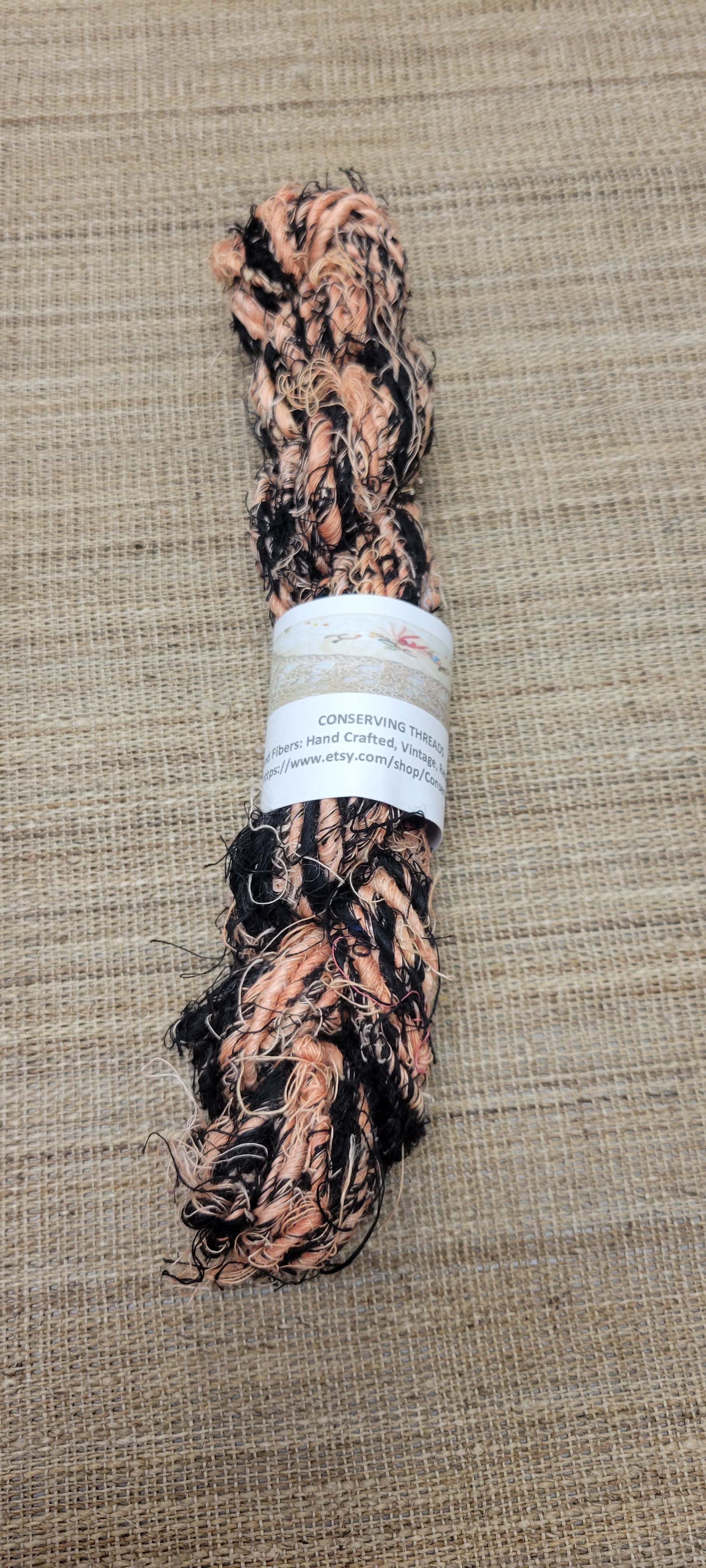 Linen Reclaimed Thread Skeins. Upcycled Hand-Spun Yarn.