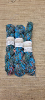 Linen Reclaimed Thread Skeins. Upcycled Hand-Spun Yarn.