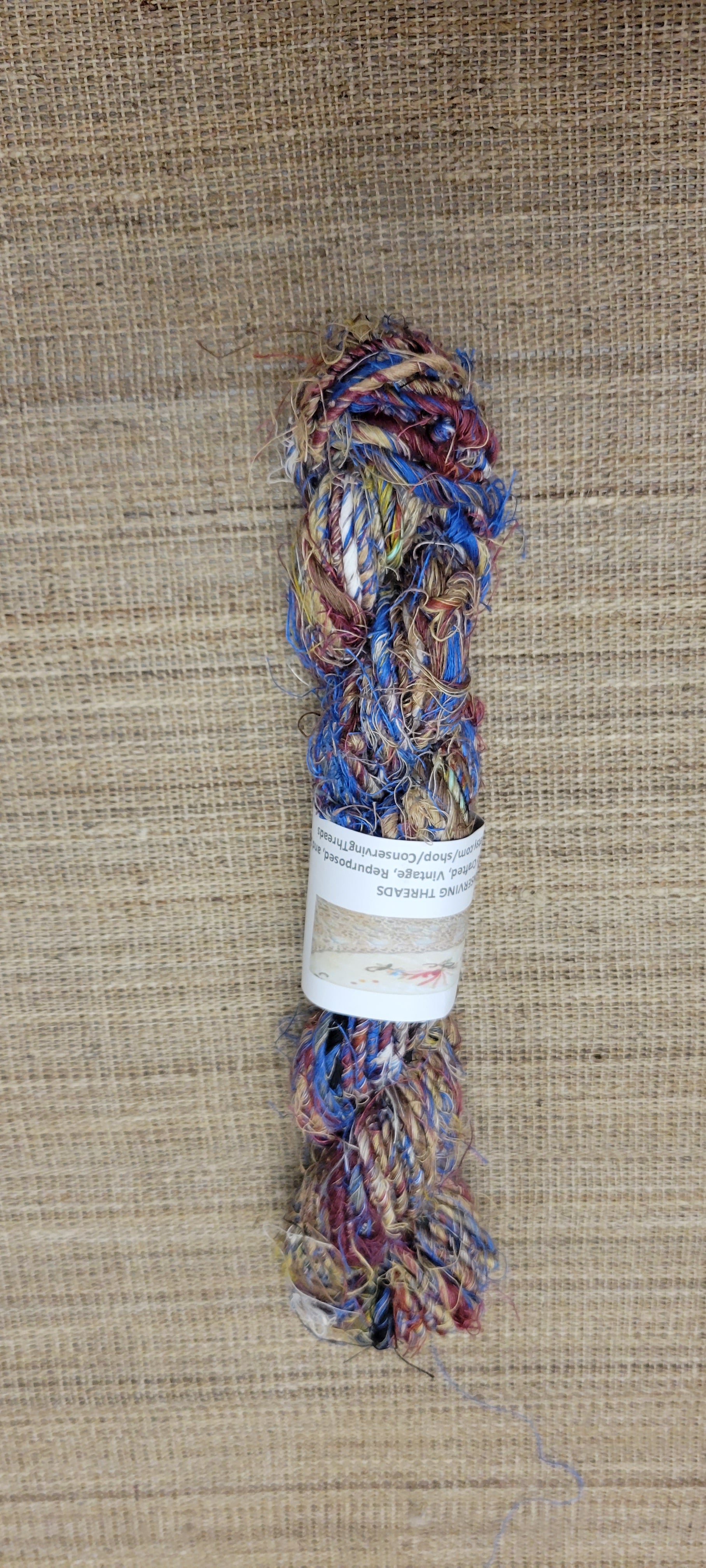 Linen Reclaimed Thread Skeins. Upcycled Hand-Spun Yarn.