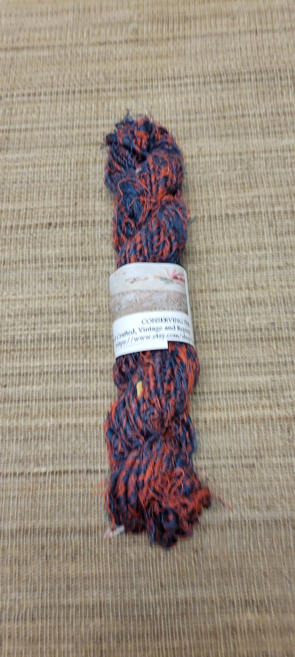 Linen Reclaimed Thread Skeins. Upcycled Hand-Spun Yarn.