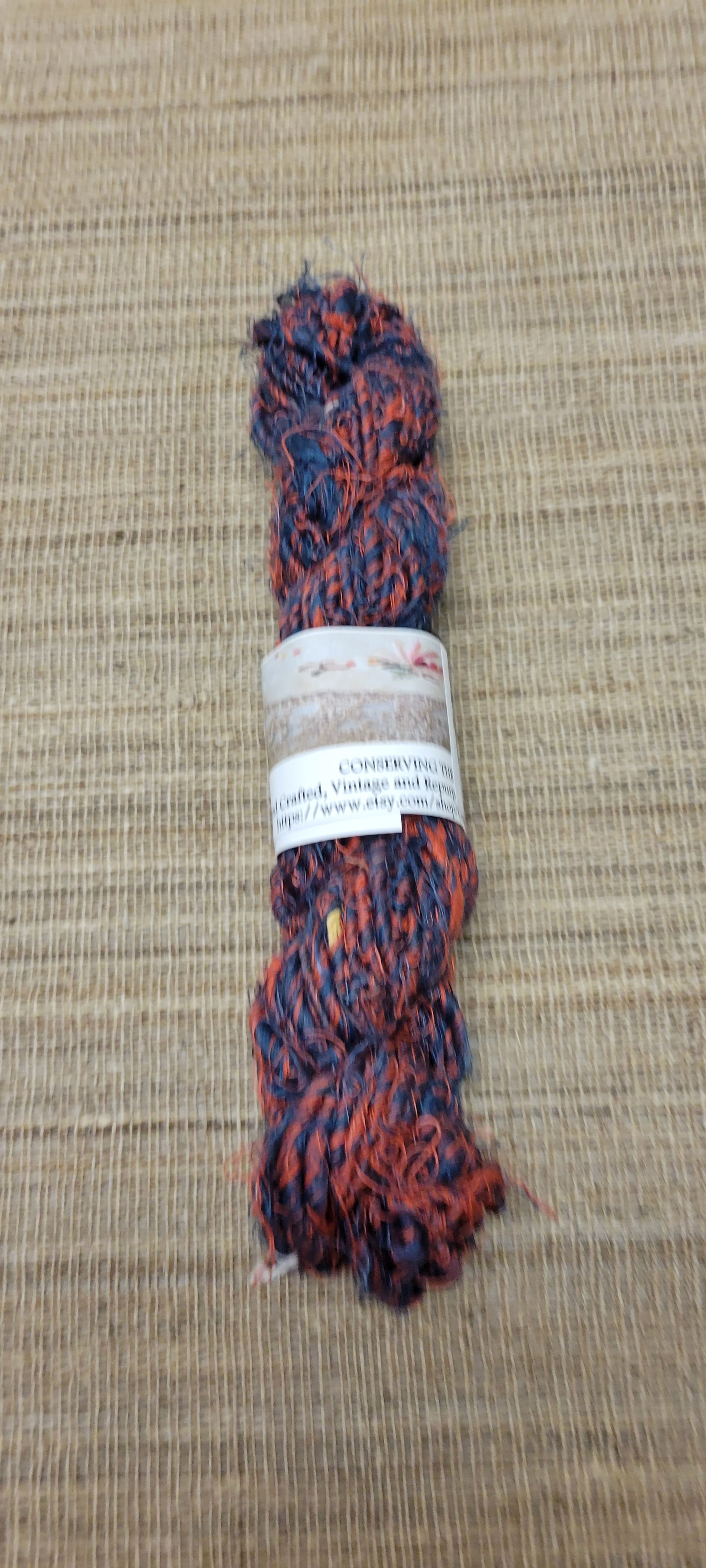 Linen Reclaimed Thread Skeins. Upcycled Hand-Spun Yarn.