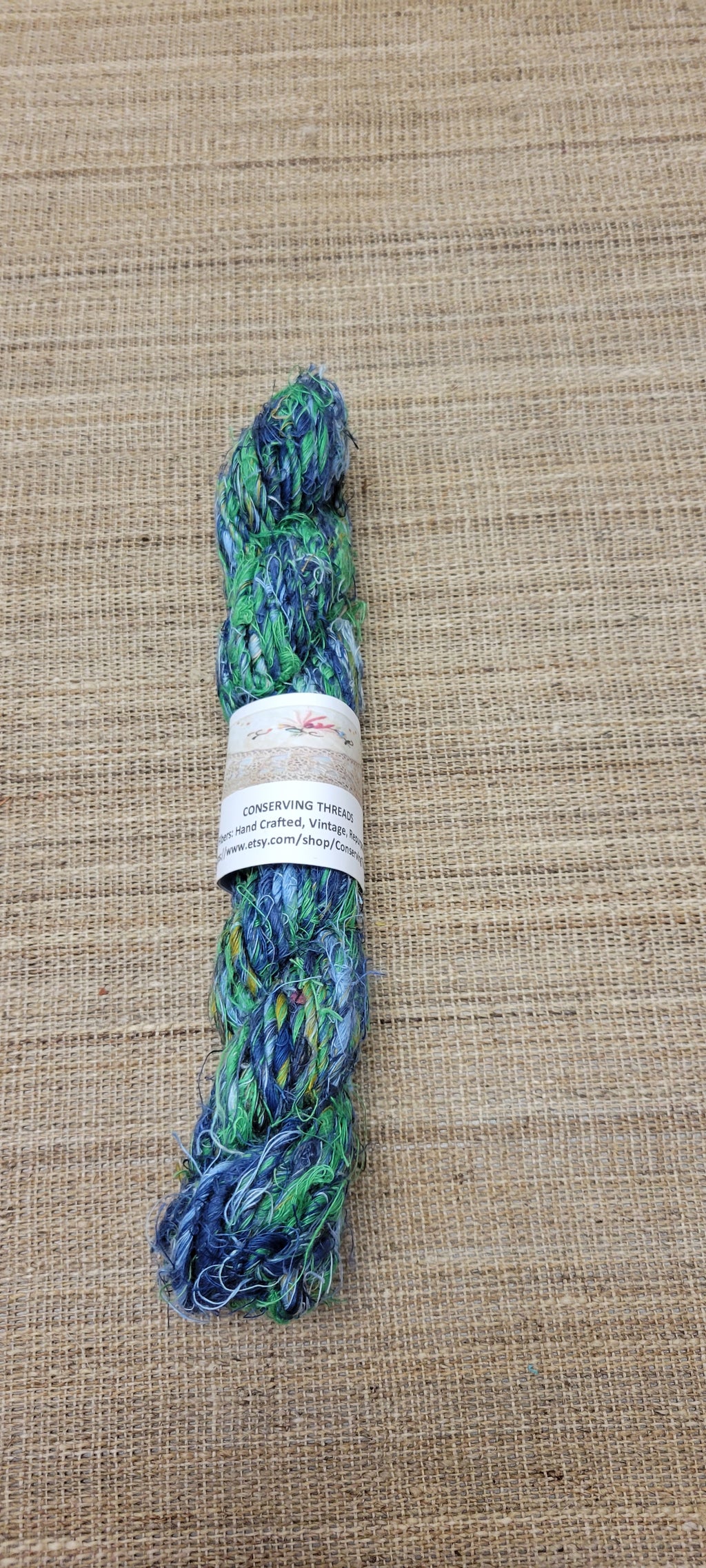 Linen Reclaimed Thread Skeins. Upcycled Hand-Spun Yarn.
