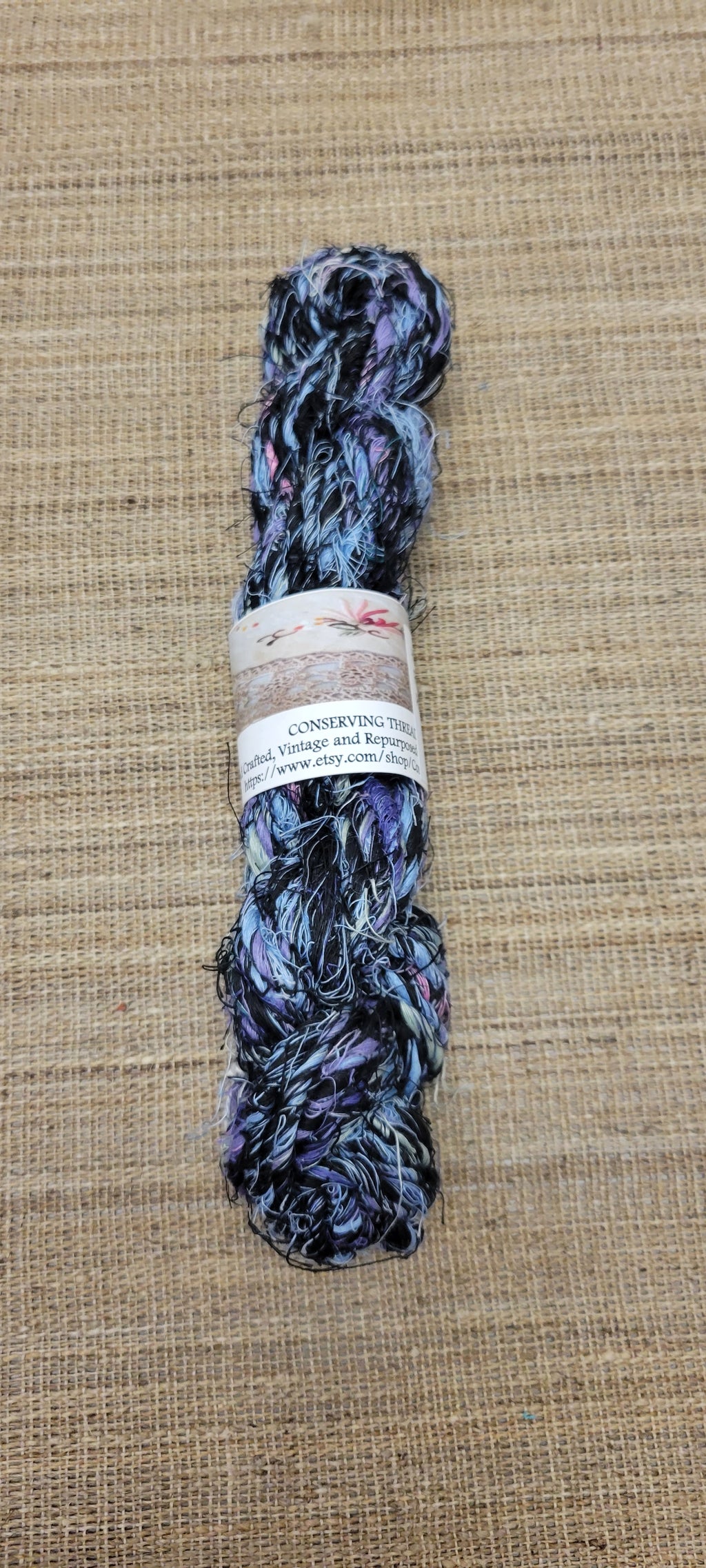 Linen Reclaimed Thread Skeins. Upcycled Hand-Spun Yarn.