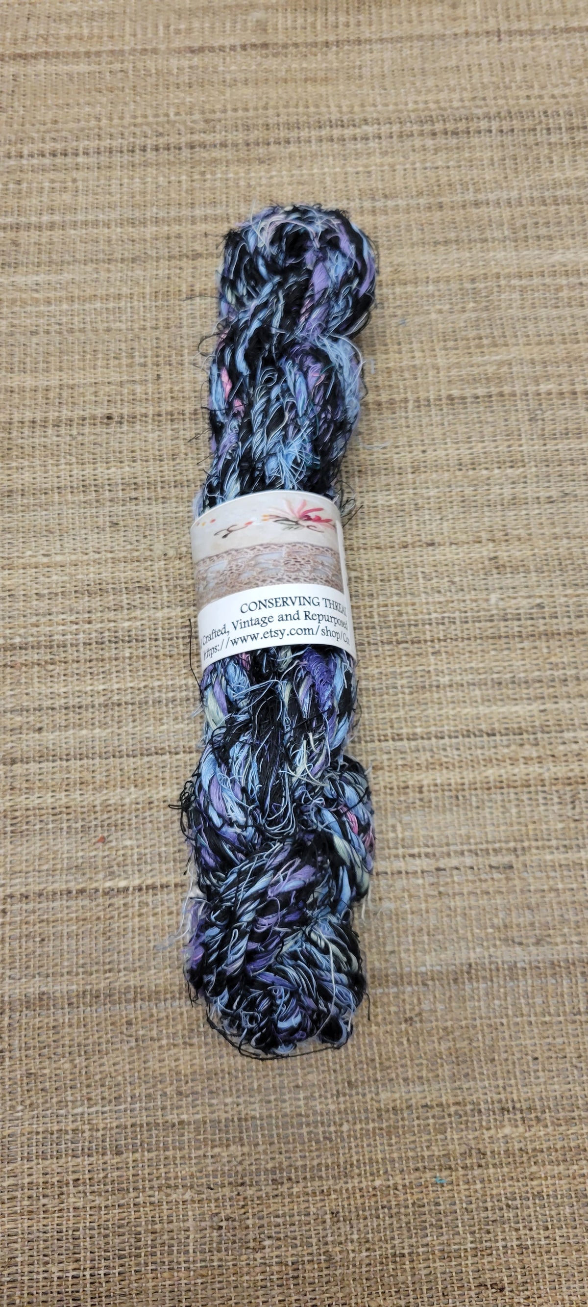 Linen Reclaimed Thread Skeins. Upcycled Hand-Spun Yarn.