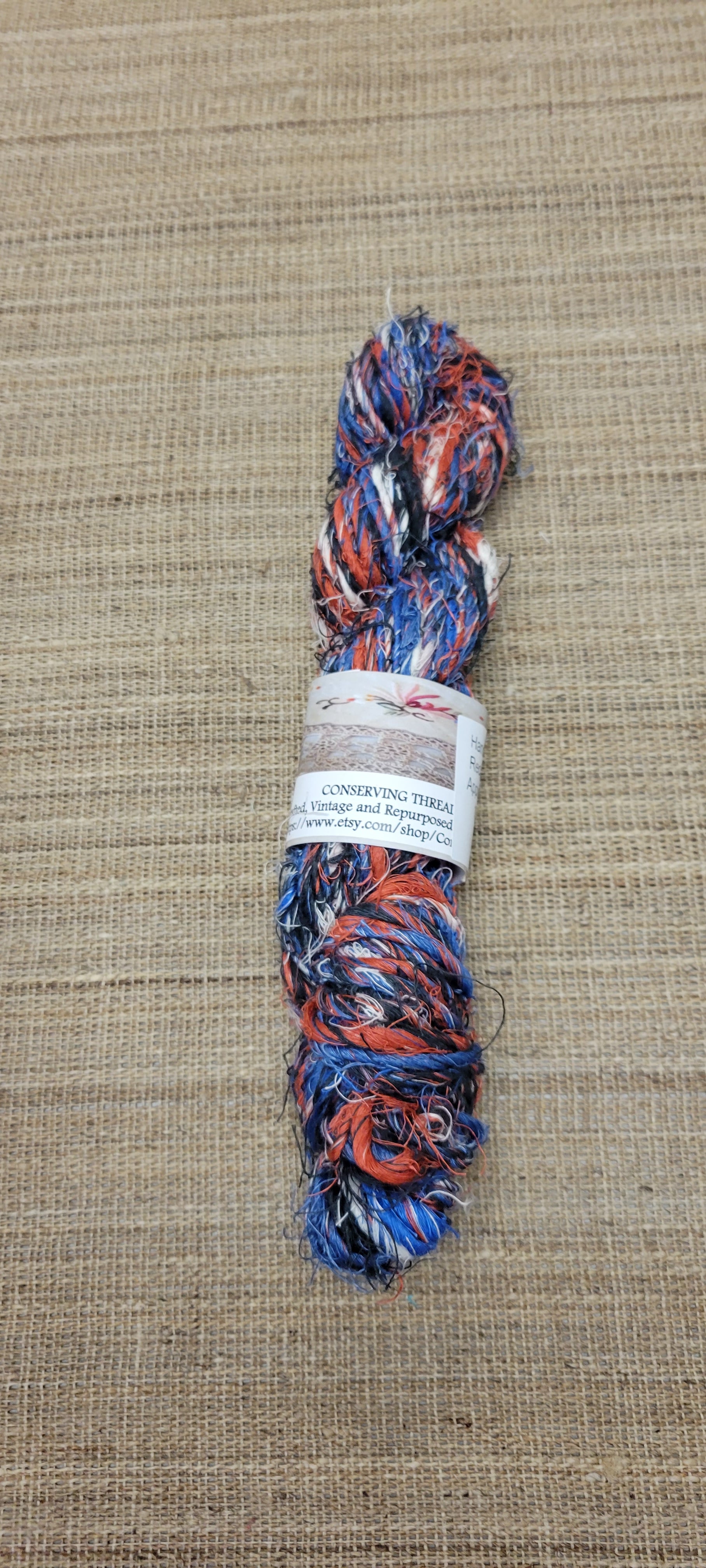 Linen Reclaimed Thread Skeins. Upcycled Hand-Spun Yarn.