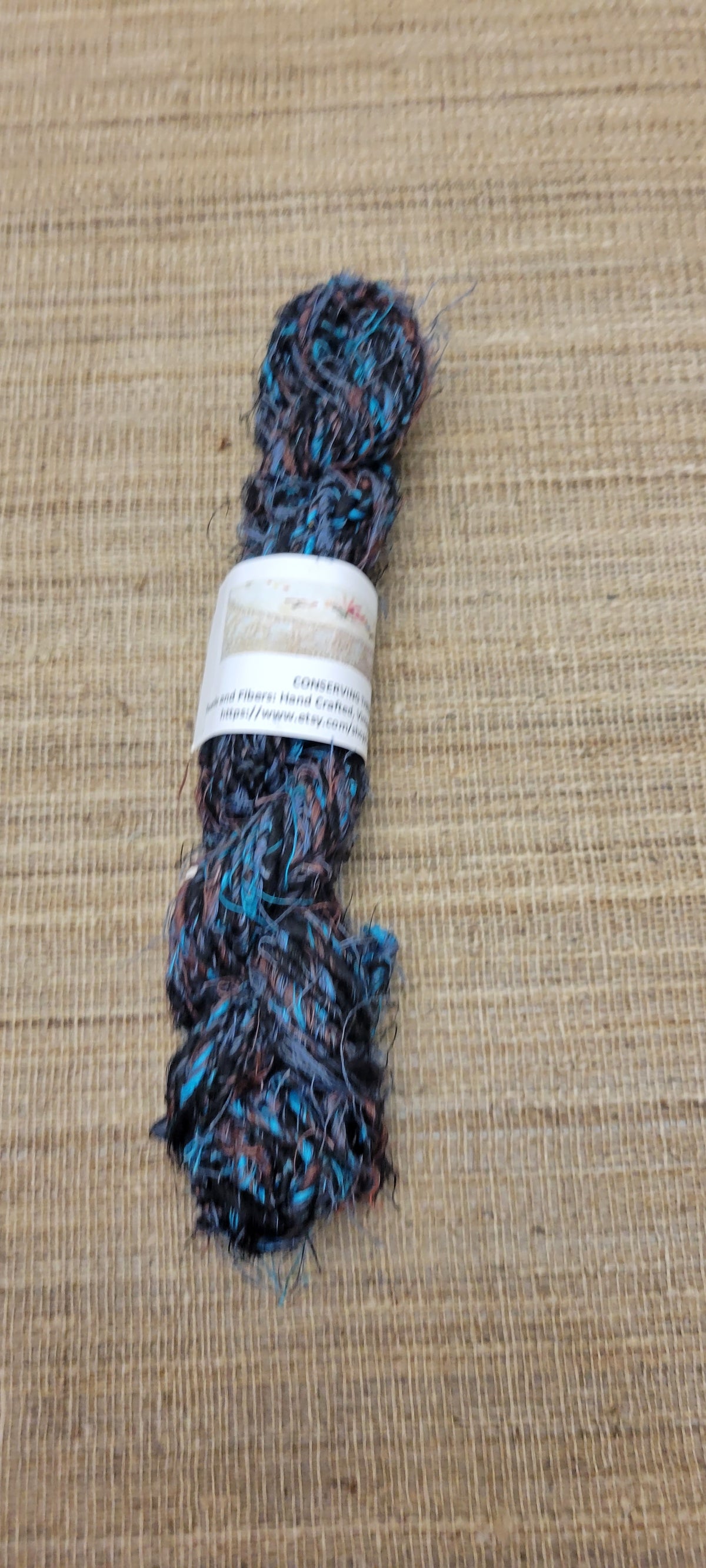 Linen Reclaimed Thread Skeins. Upcycled Hand-Spun Yarn.