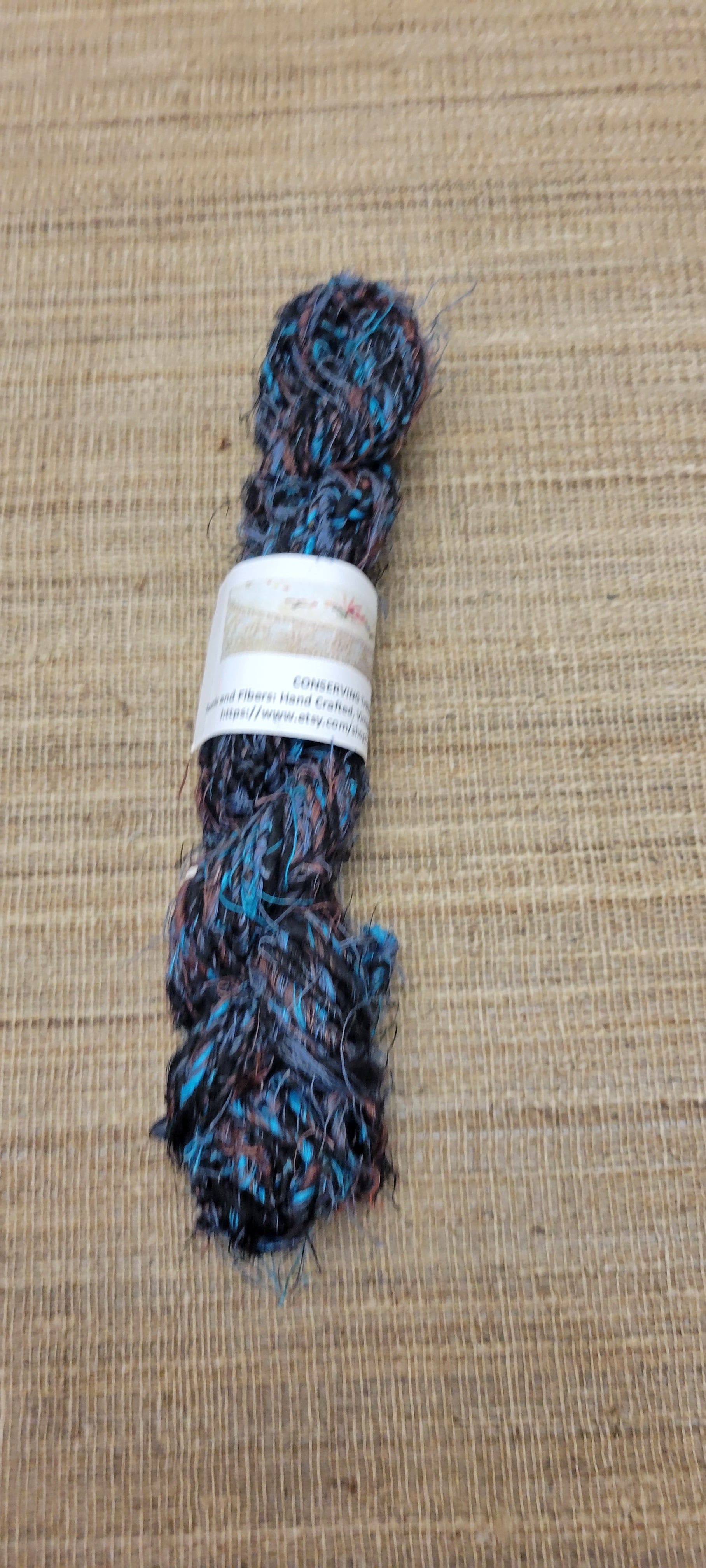 Linen Reclaimed Thread Skeins. Upcycled Hand-Spun Yarn.