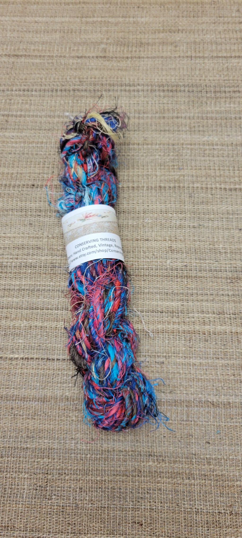 Linen Reclaimed Thread Skeins. Upcycled Hand-Spun Yarn.
