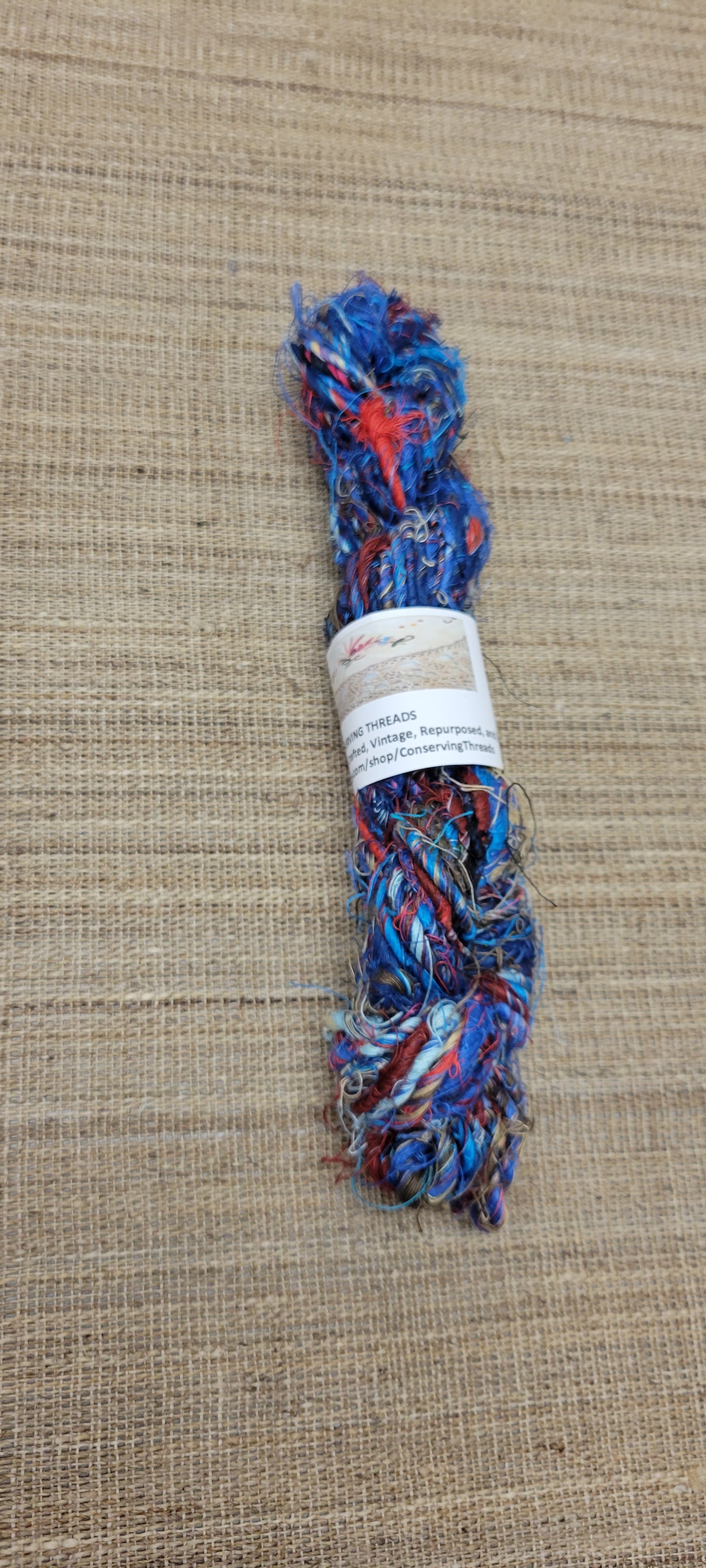 Linen Reclaimed Thread Skeins. Upcycled Hand-Spun Yarn.