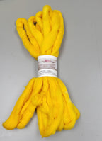 Cotton Sliver, 1/2 oz (0.5 ounce), Yellow. USA Grown Upland Cotton Sliver, Hand Dyed.