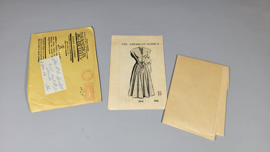 The American Weekly - Mail Order Pattern, #3841 Size 16. Bust 34 Waist 28 Hips 37.
