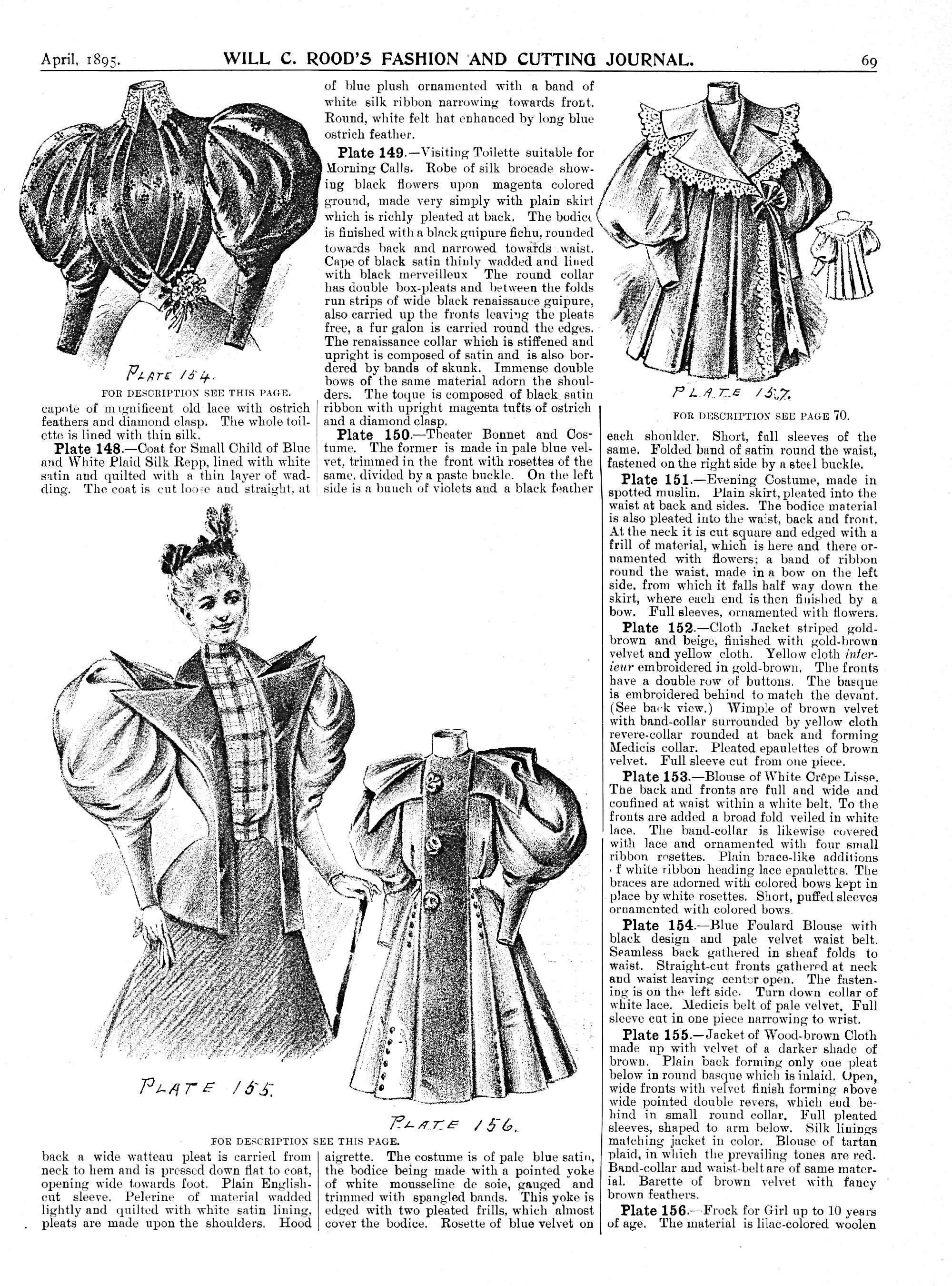 Will C Rood's Fashion and Cutting Journal April 1895, Vol 2, No. E-book INSTANT DOWNLOAD. 📥