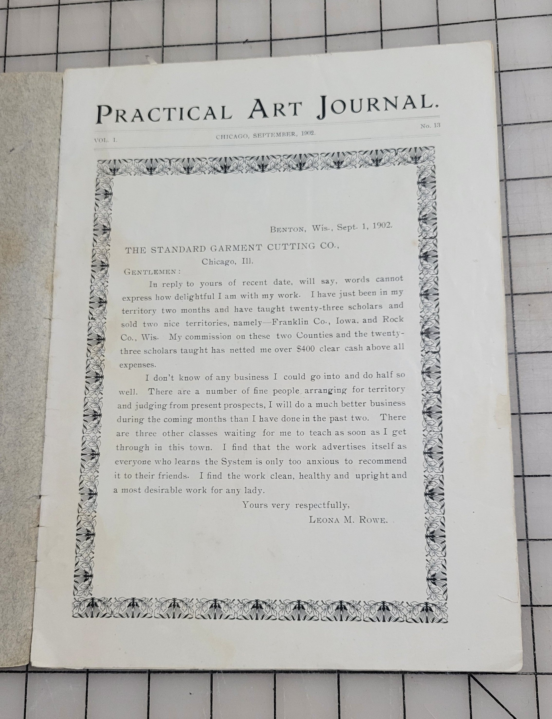 Original 1902 Practical Art Journal of Ladies Tailoring September Patterns