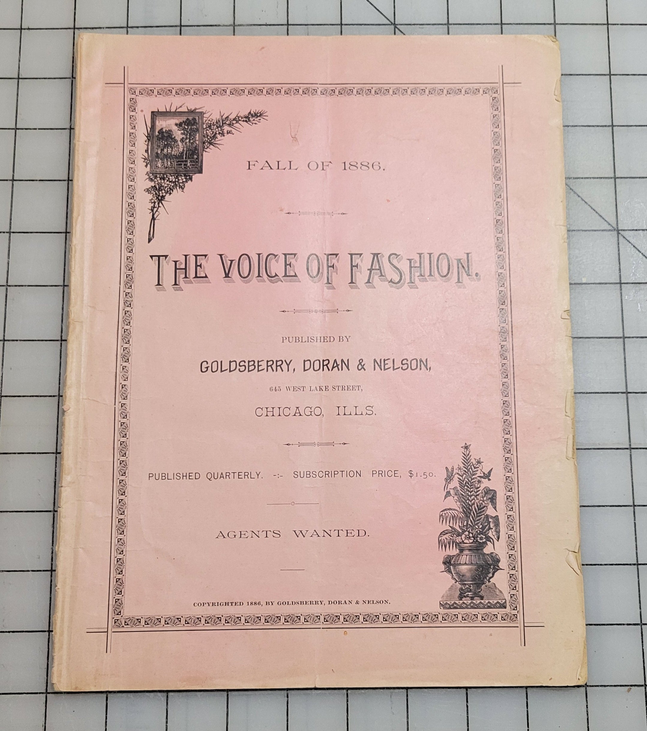 Original. The Voice of Fashion Pattern Book Fall 1886, Goldsberry, Doran, Nelson