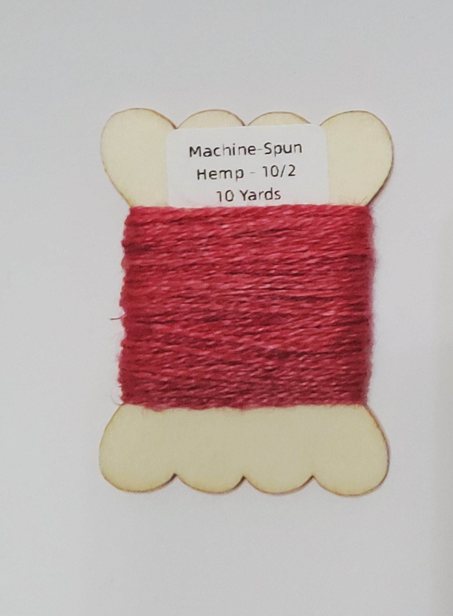 Red Hemp 100% 2-ply Yarn 10 Yards Natural Fine Thread
