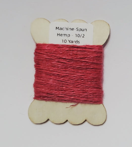 Red Hemp 100% 2-ply Yarn 10 Yards Natural Fine Thread