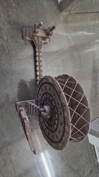 Antique Charkha T-frame Spinning Wheel Large Wood Tool for Cotton