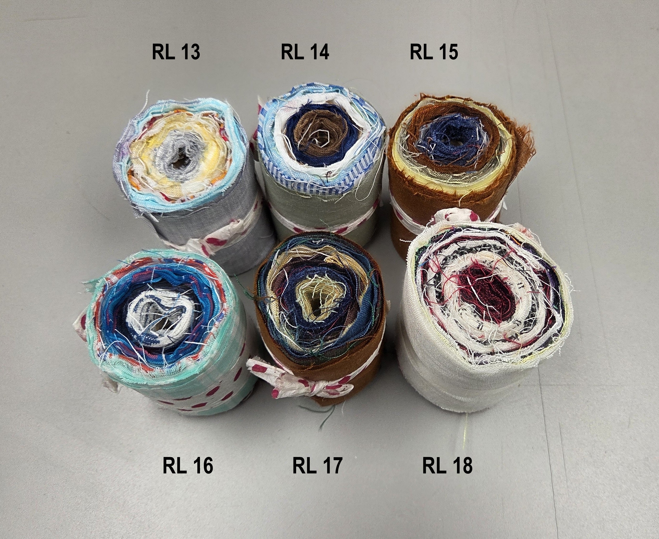 Linen Fabric Rolls - Reclaimed Dress Fabrics - 10 Yards x 3" rolls. Various Colors.