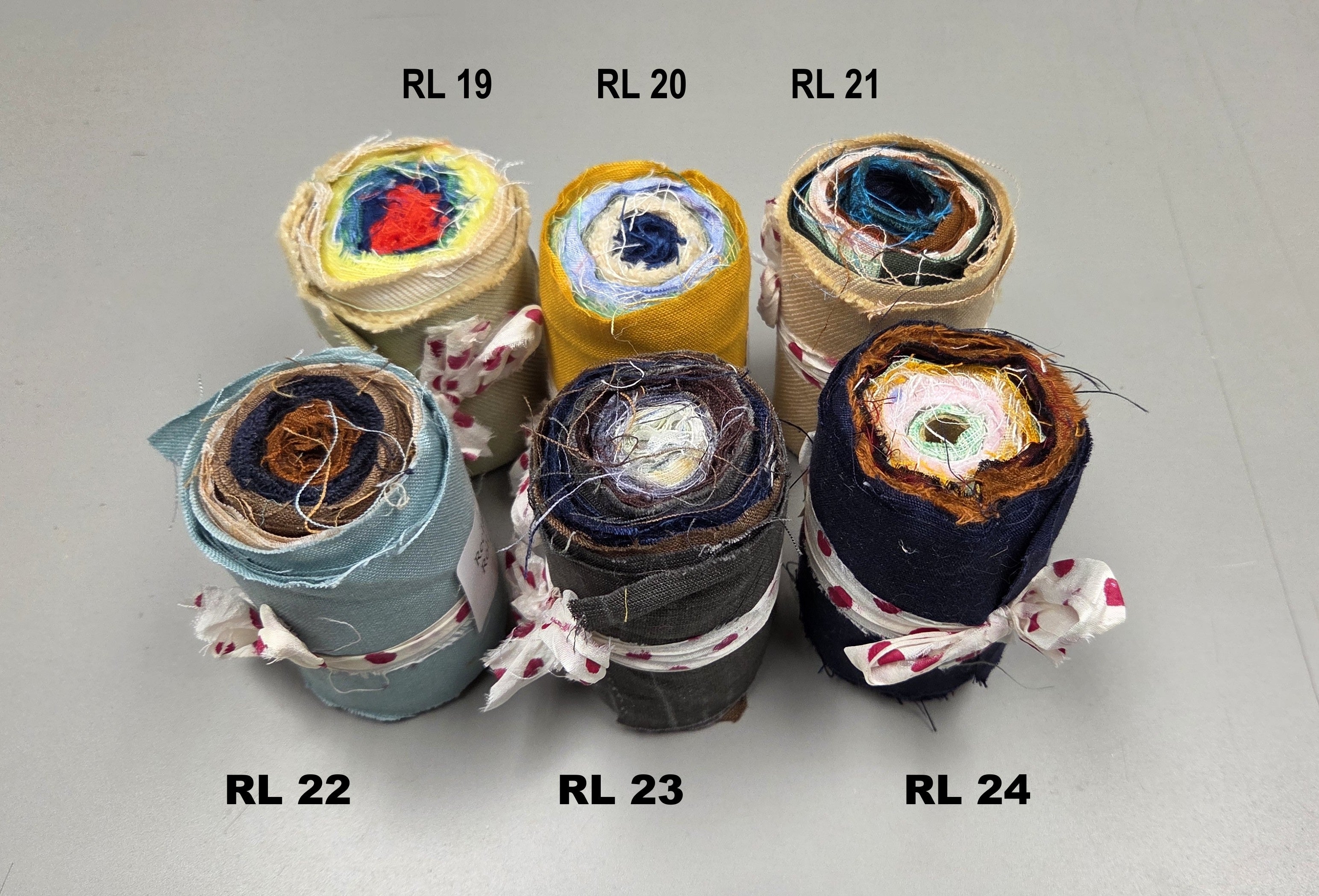 Linen Fabric Rolls - Reclaimed Dress Fabrics - 10 Yards x 3" rolls. Various Colors.