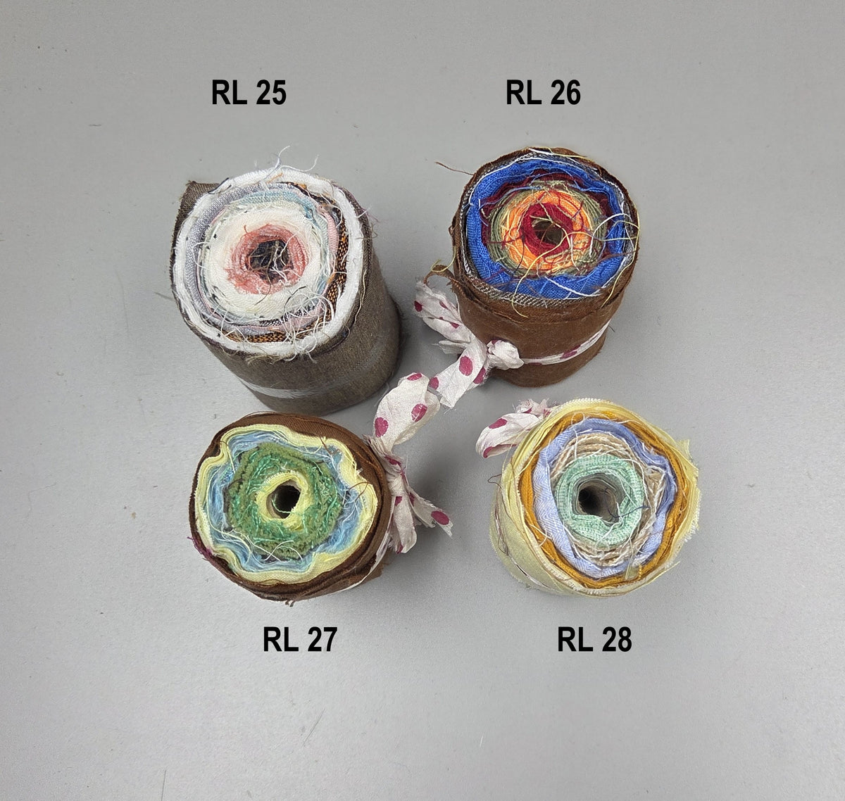 Linen Fabric Rolls - Reclaimed Dress Fabrics - 10 Yards x 3" rolls. Various Colors.