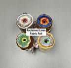 Linen Fabric Rolls - Reclaimed Dress Fabrics - 10 Yards x 3" rolls. Various Colors.