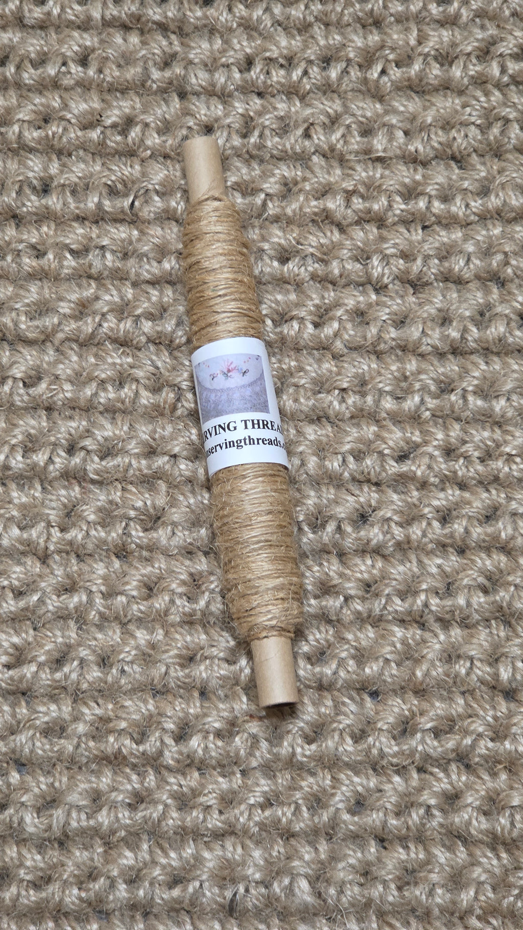 Thread Jute. 25 Yards Bobbin. Lace Weight. Natural Color.