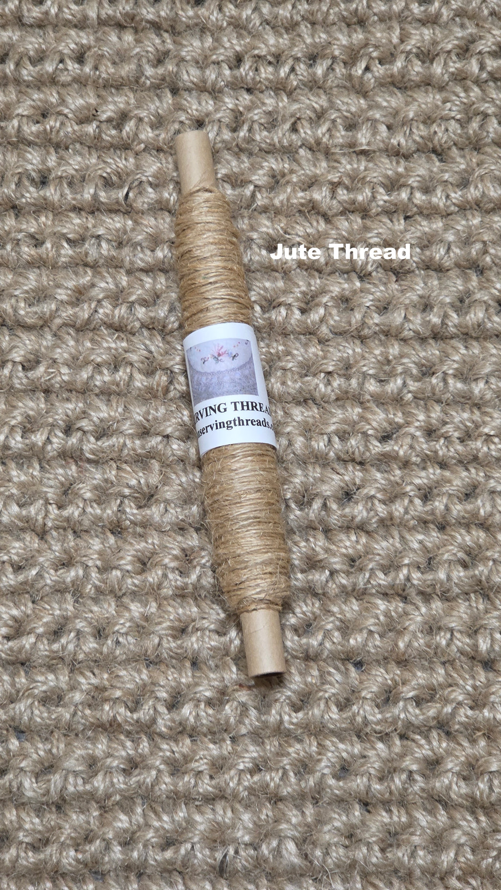 Thread Jute. 25 Yards Bobbin. Lace Weight. Natural Color.