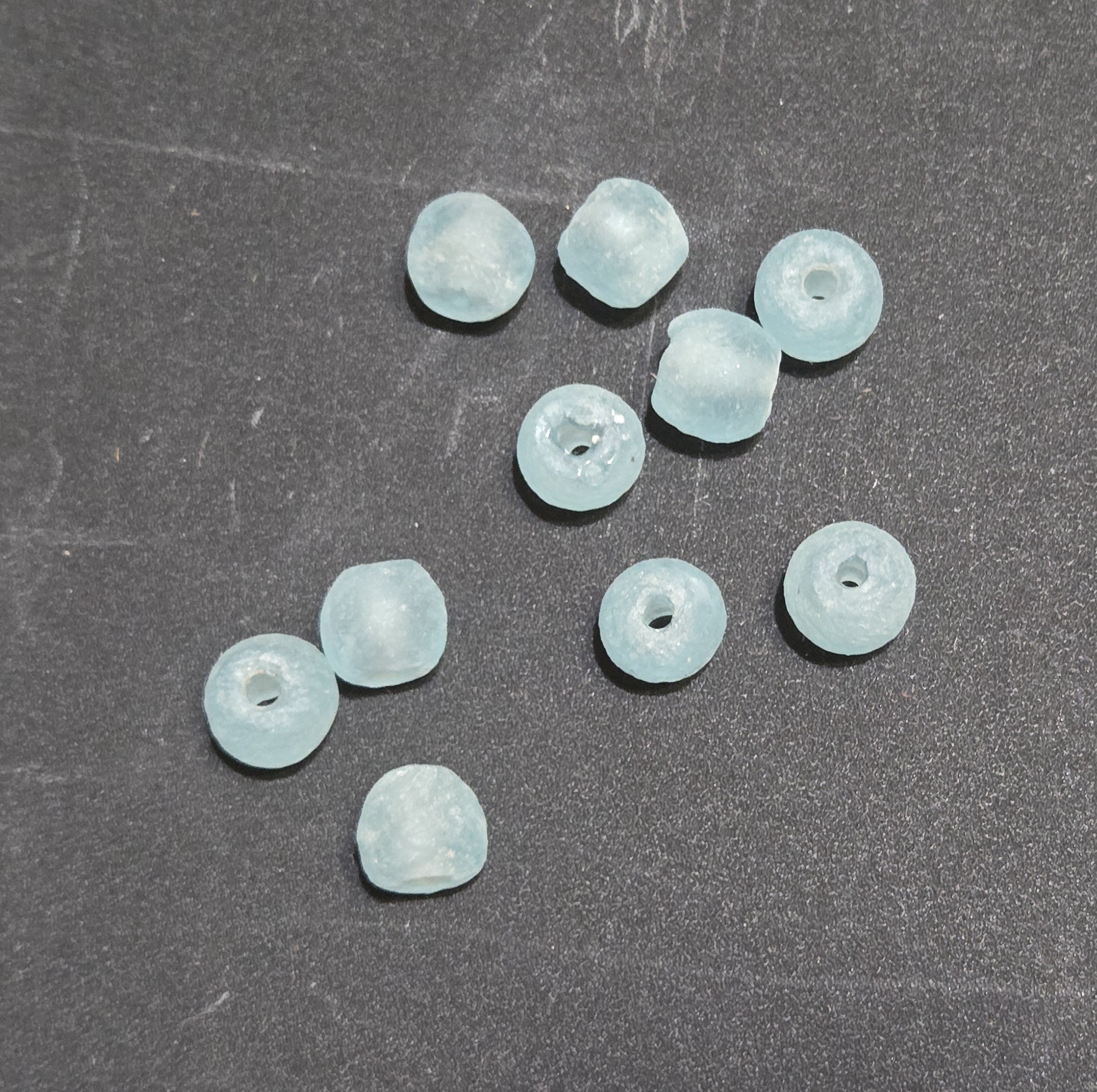 Beads Reclaimed Glass. Set of 10. Sea Glass Size 10mm.
