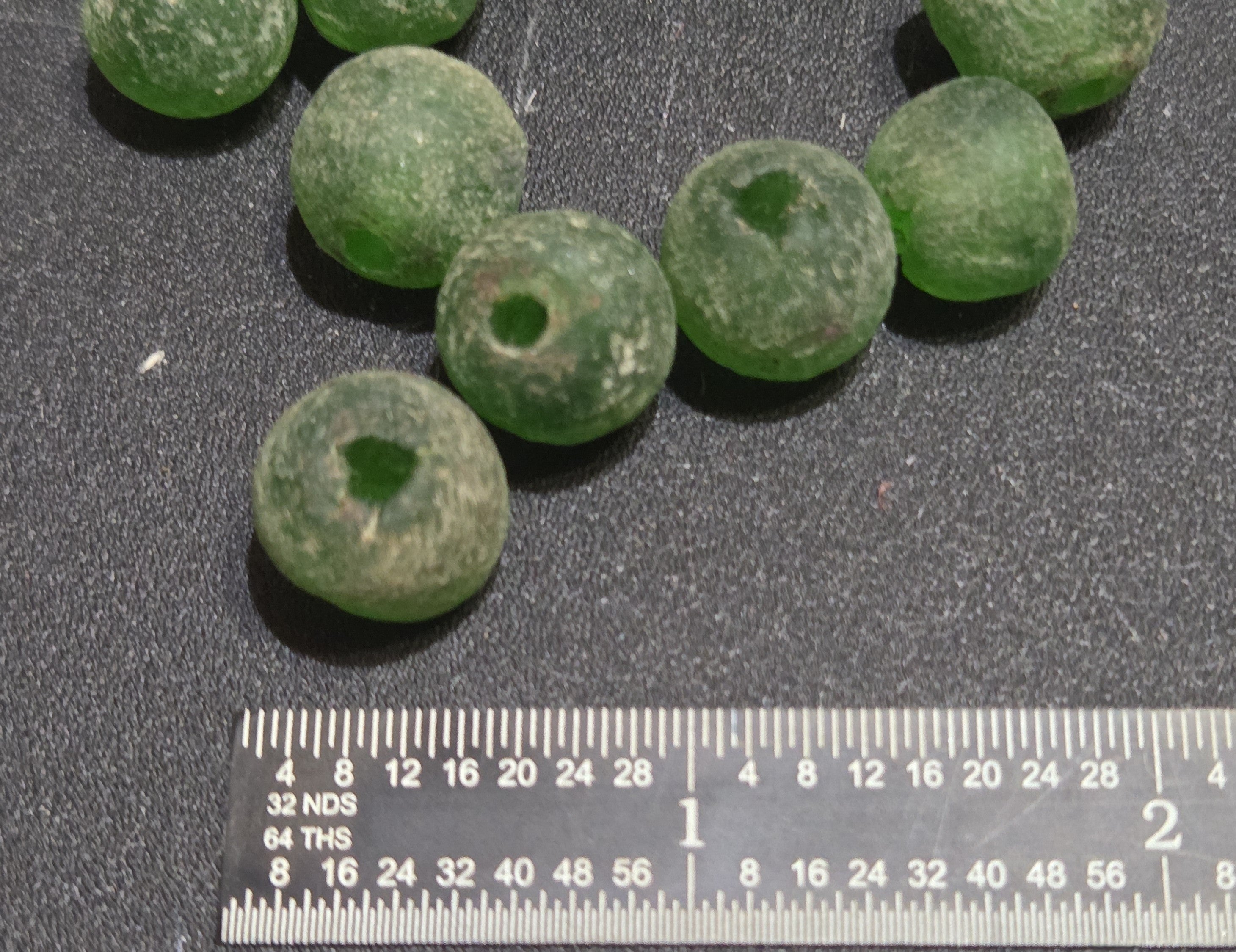 Beads Reclaimed Glass. Set of 10. Sea Glass Size 10mm.