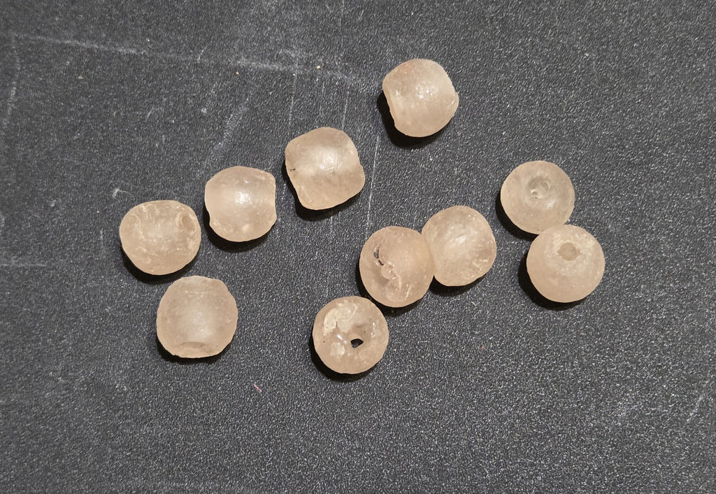 Beads Reclaimed Glass. Set of 10. Sea Glass Size 10mm.