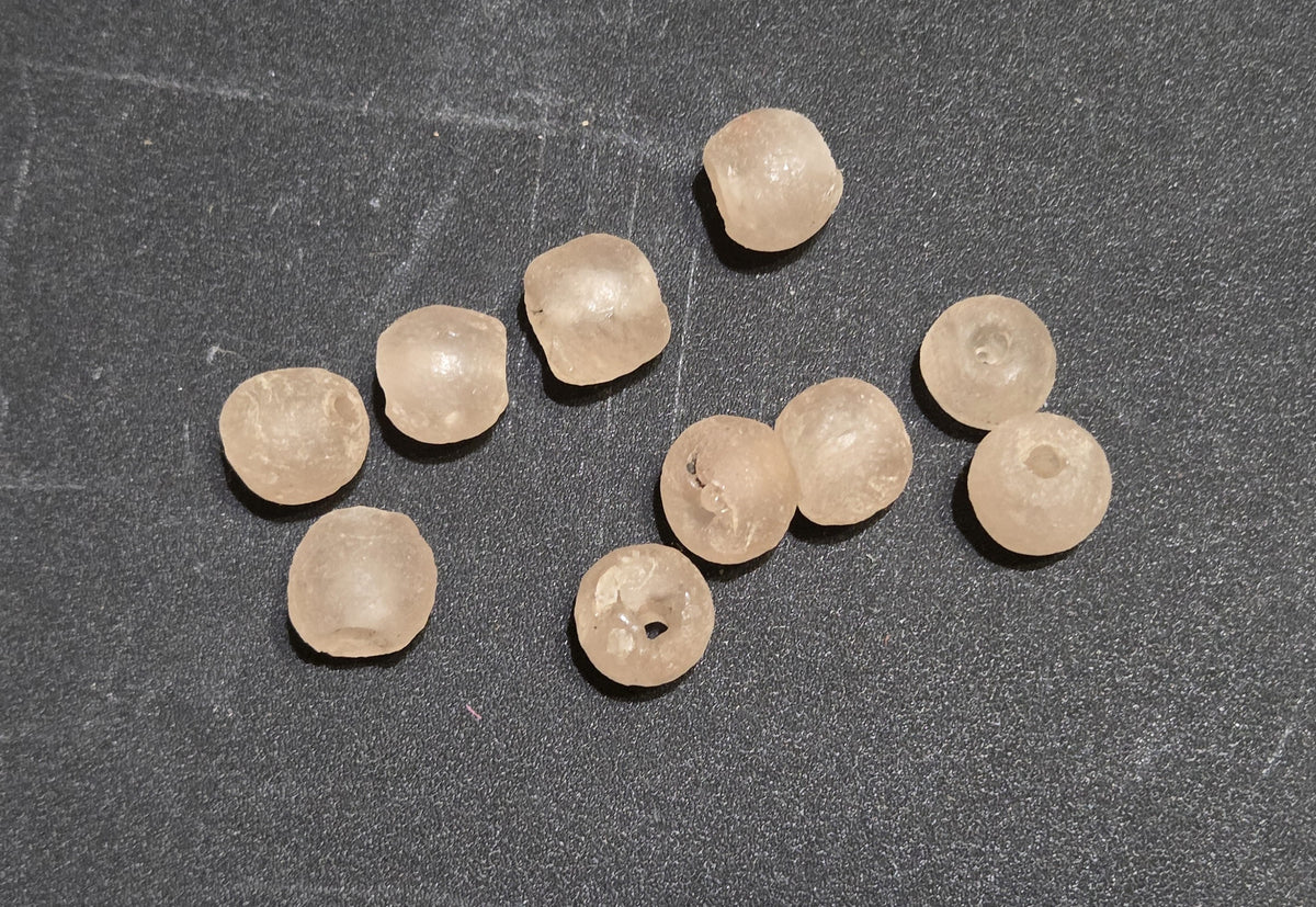 Beads Reclaimed Glass. Set of 10. Sea Glass Size 10mm.