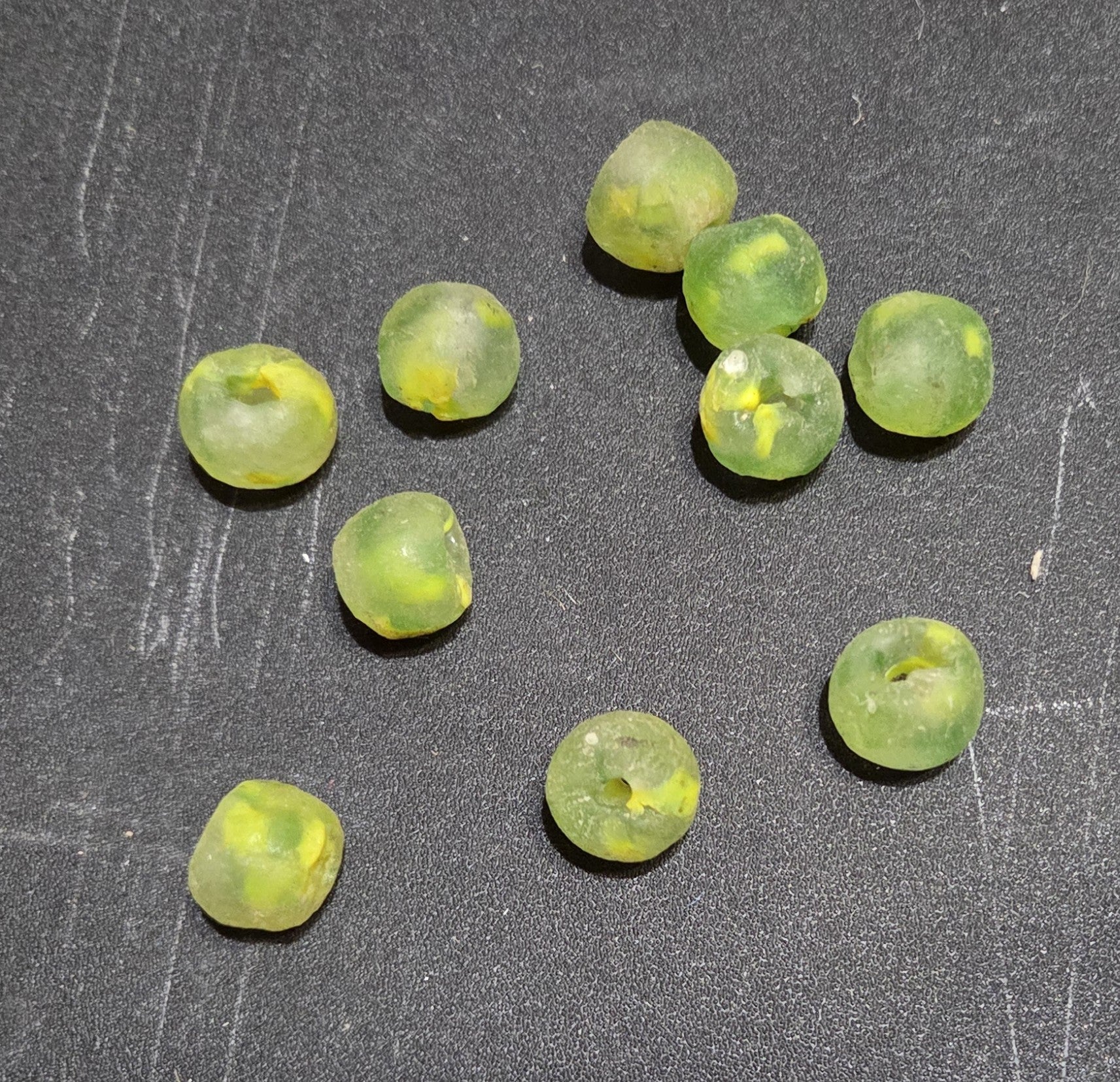 Beads Reclaimed Glass. Set of 10. Sea Glass Size 10mm.