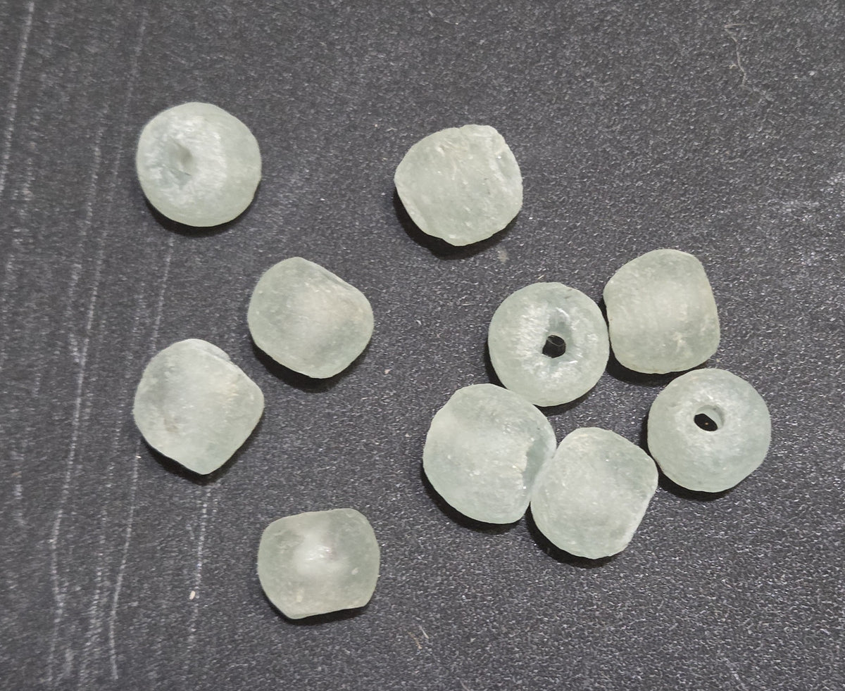 Beads Reclaimed Glass. Set of 10. Sea Glass Size 10mm.