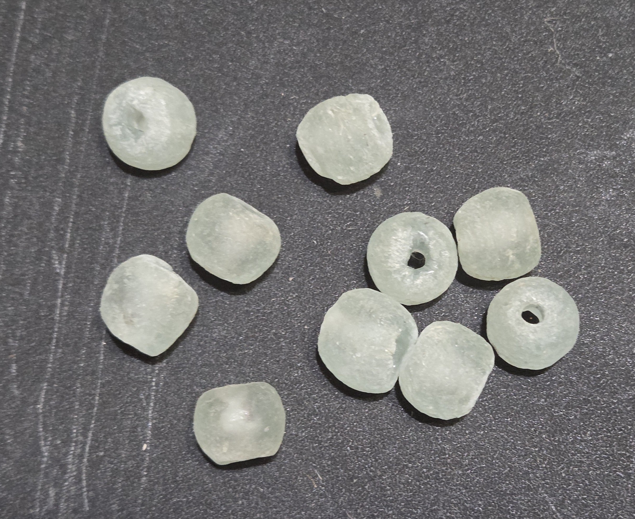 Beads Reclaimed Glass. Set of 10. Sea Glass Size 10mm.