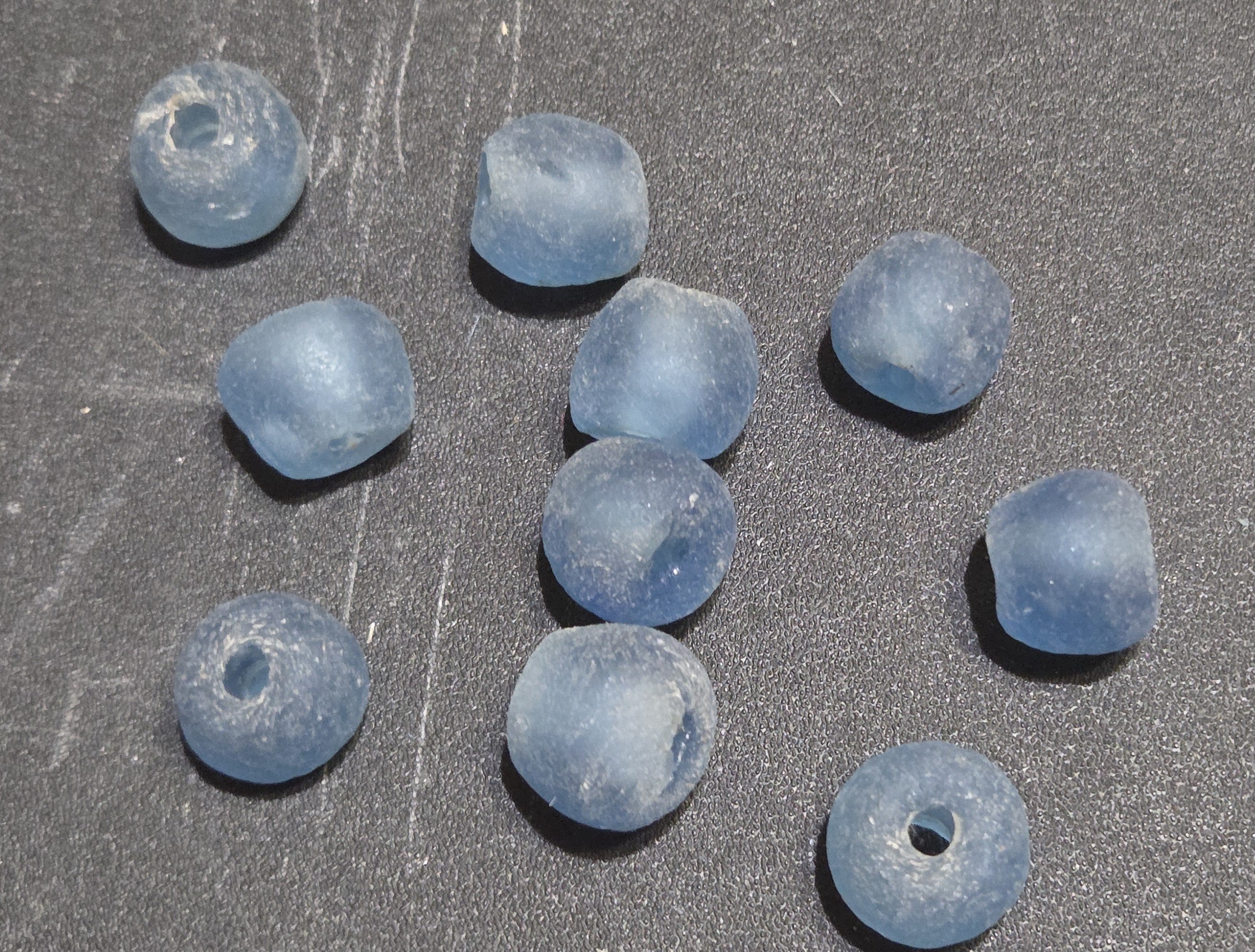 Beads Reclaimed Glass. Set of 10. Sea Glass Size 10mm.